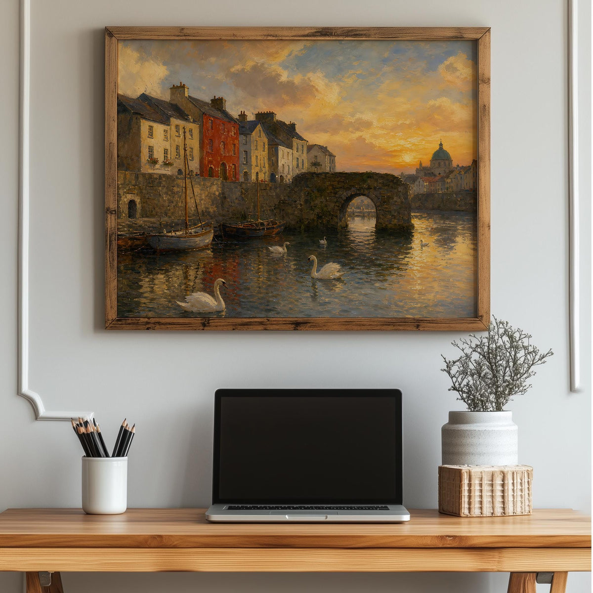 Galway Spanish Arch Irish print – wall mockup 4