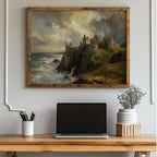 Dunluce Castle oil painting Irish print – wall mockup 2