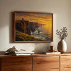 Cliffs of Moher Sunset Irish print – wall mockup 2
