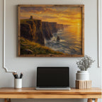 Cliffs of Moher Sunset Irish print – wall mockup 3