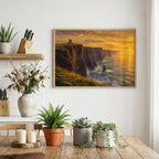 Cliffs of Moher Sunset Irish print – wall mockup 4