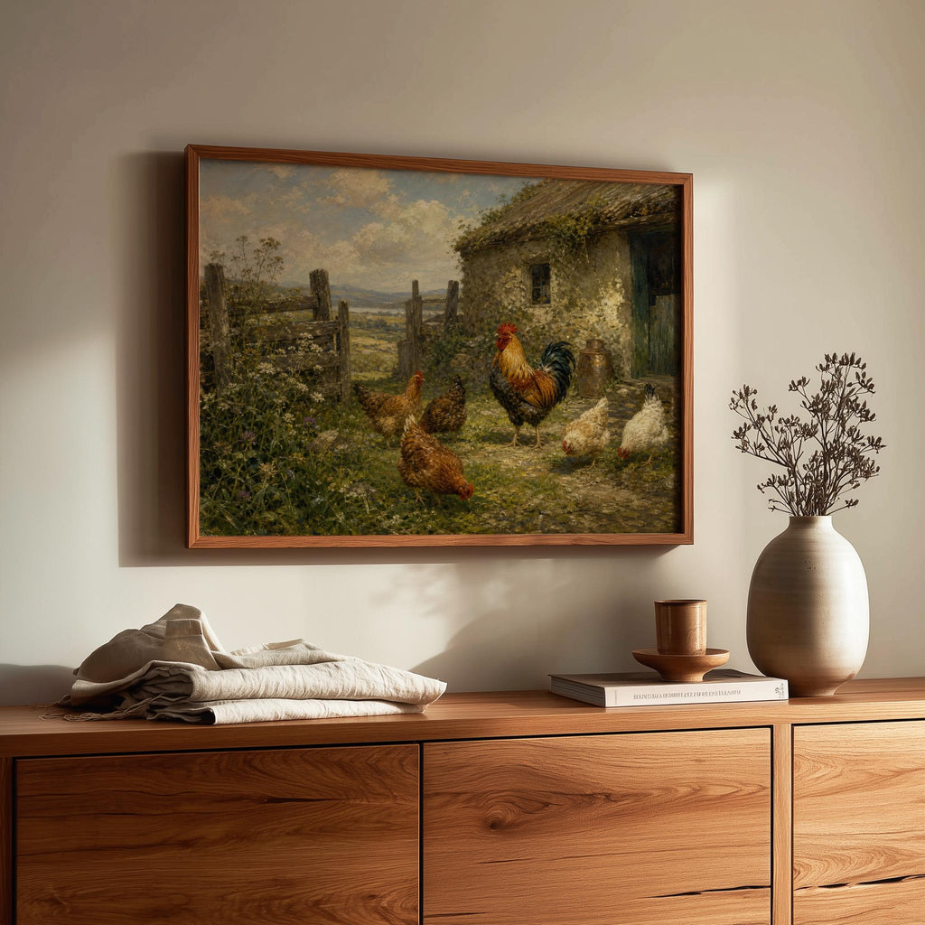 Vintage rooster Irish print – mockup 2