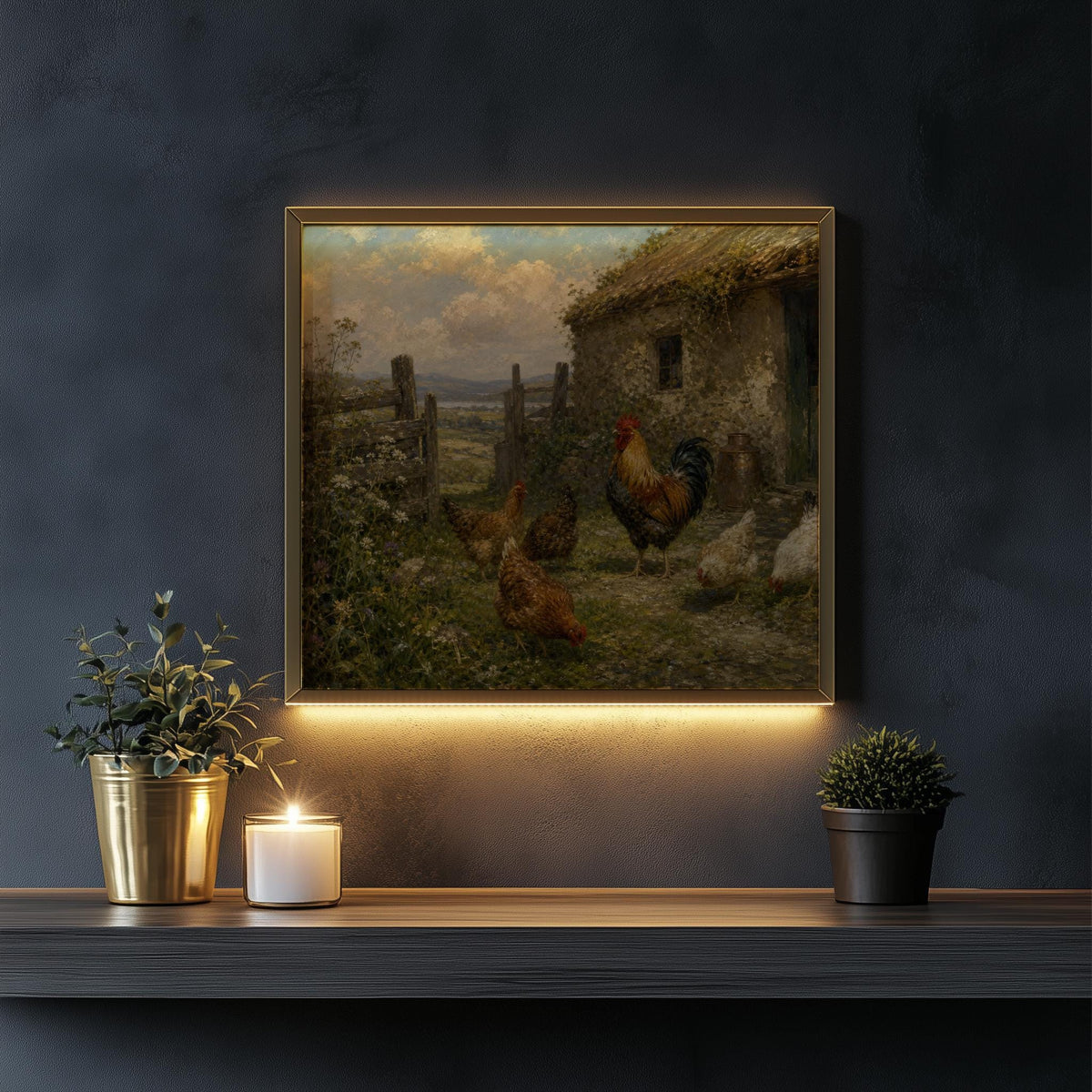 Vintage rooster Irish print – mockup 5