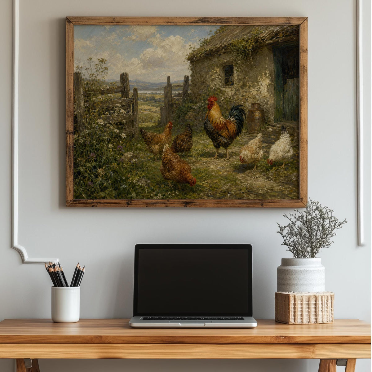 Vintage rooster Irish print – mockup 6