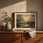 Fanad Head Lighthouse painting Irish print – wall mockup 2