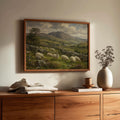 Irish sheep valley landscape Irish print – wall mockup 1