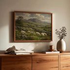 Irish sheep valley landscape Irish print – wall mockup 1