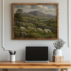 Irish sheep valley landscape Irish print – wall mockup 5