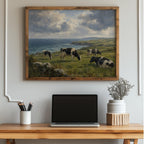 Dairy cows farmhouse oil painting Irish print – wall mockup 5