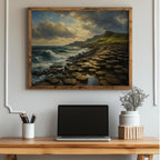 Giant's Causeway oil painting Irish print – wall mockup 3