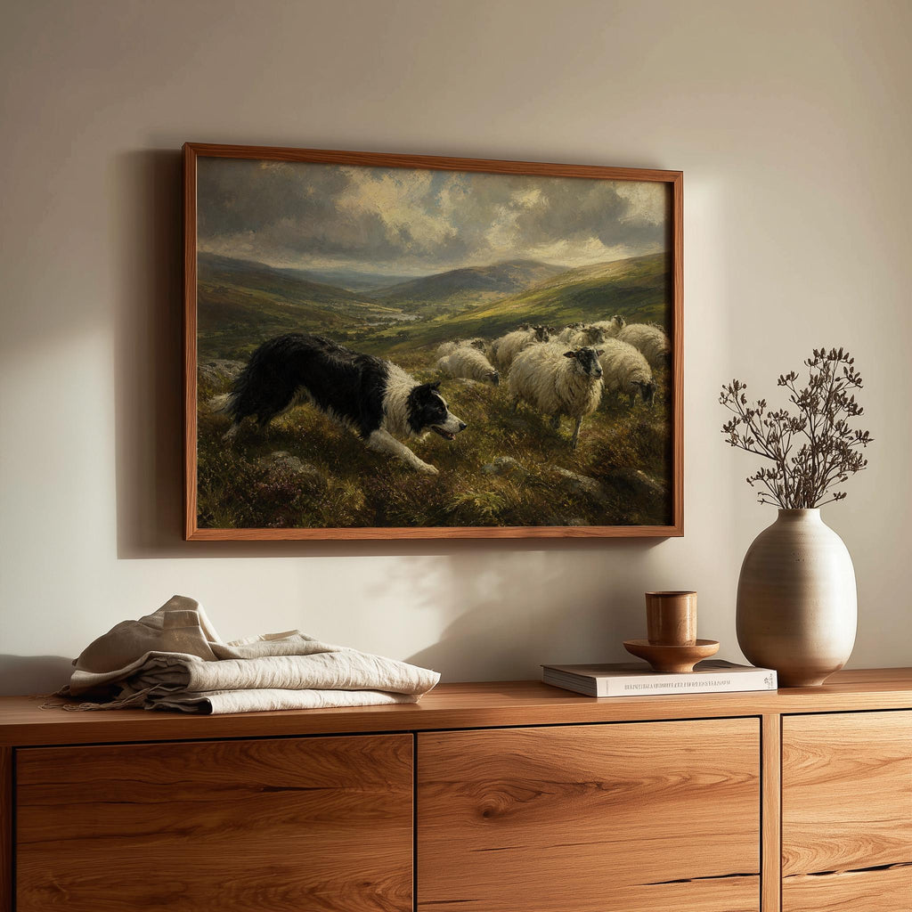 Irish herding dog painting Irish print – wall mockup 6