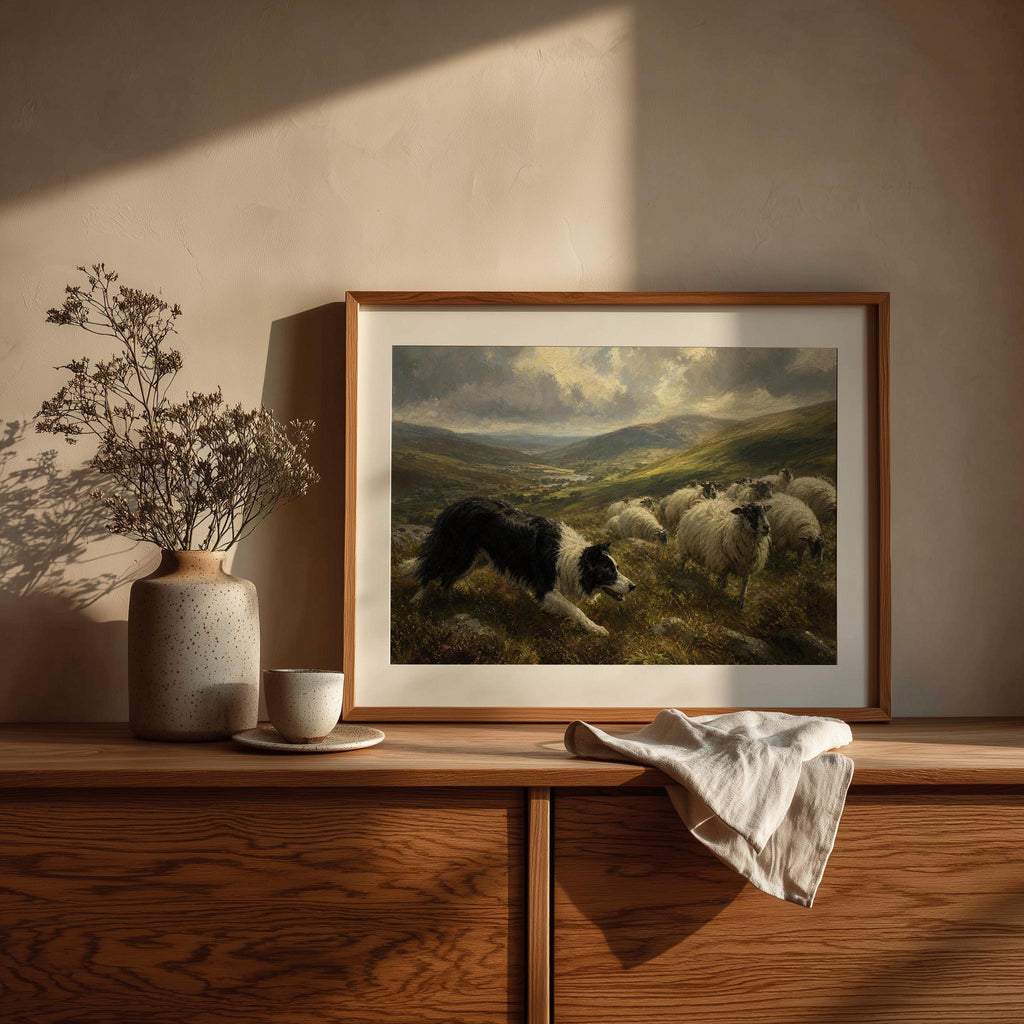 Irish herding dog painting Irish print – wall mockup 3
