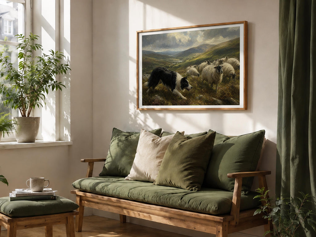 Irish herding dog painting Irish print – wall mockup 5