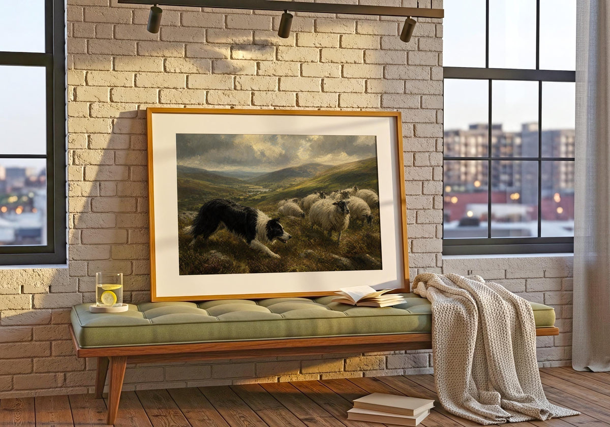 Irish herding dog painting Irish print – wall mockup 7