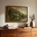 Kylemore Abbey lake landscape Irish print – wall mockup 1