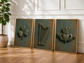 Shamrock, Claddagh and harp verdigris Irish print set – design