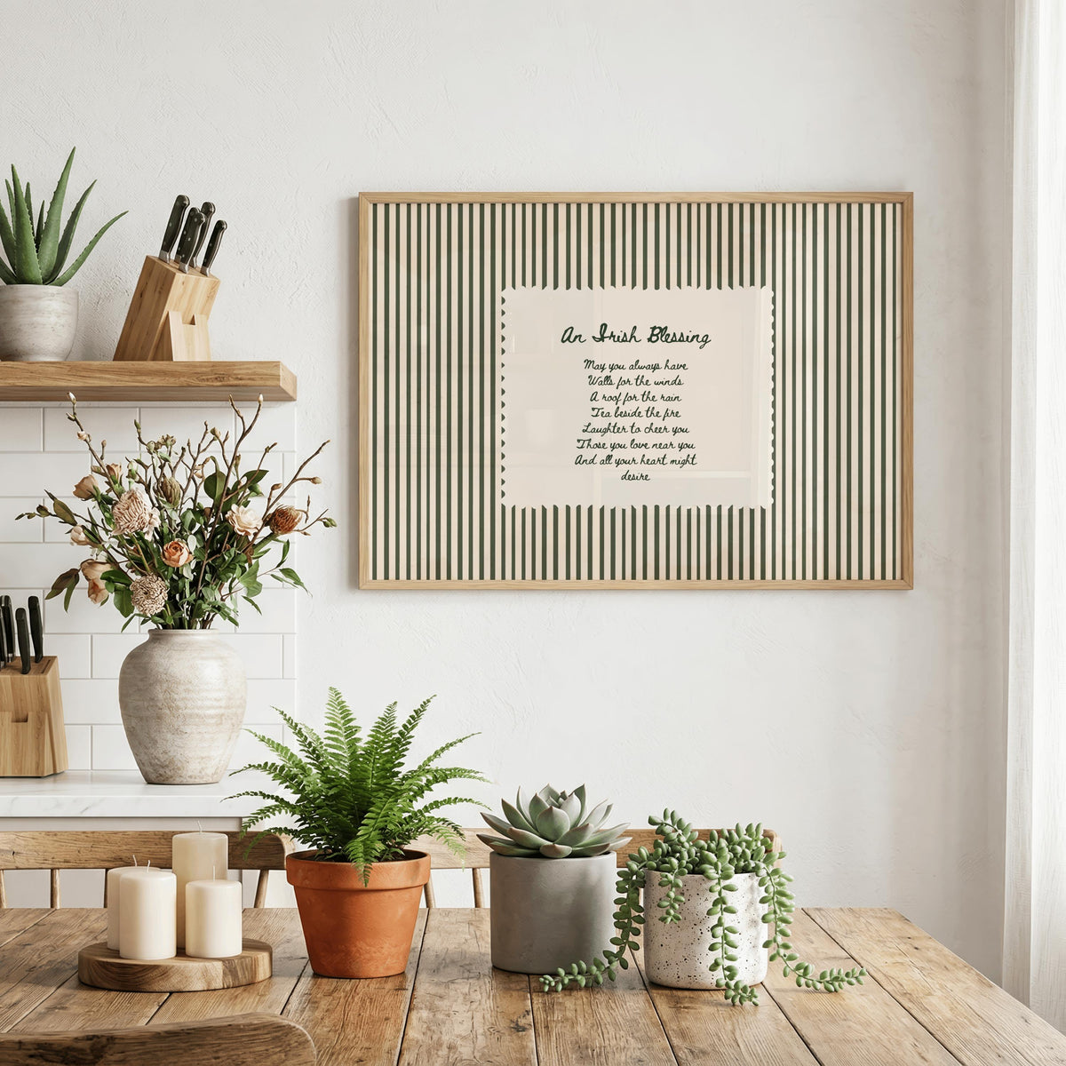 Neutral Irish Blessing Irish print – room mockup 3