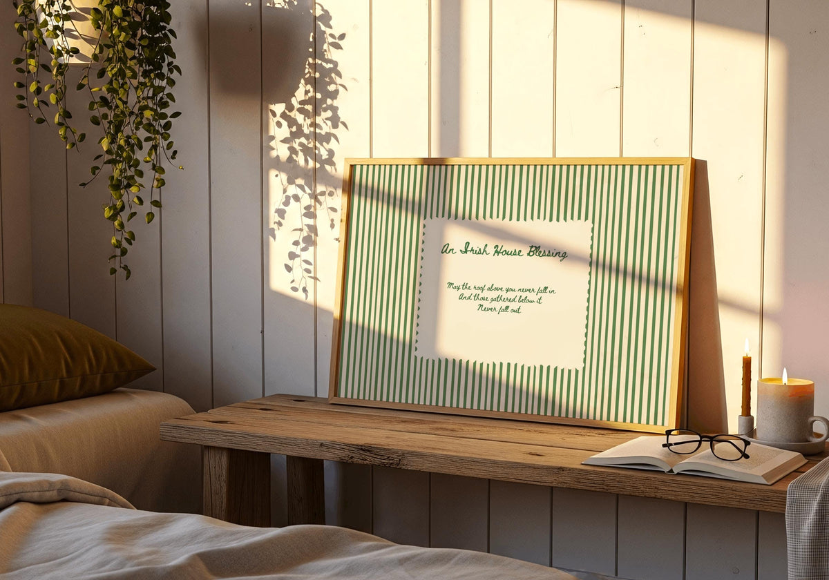 Irish house blessing sage Irish print – wall mockup 4