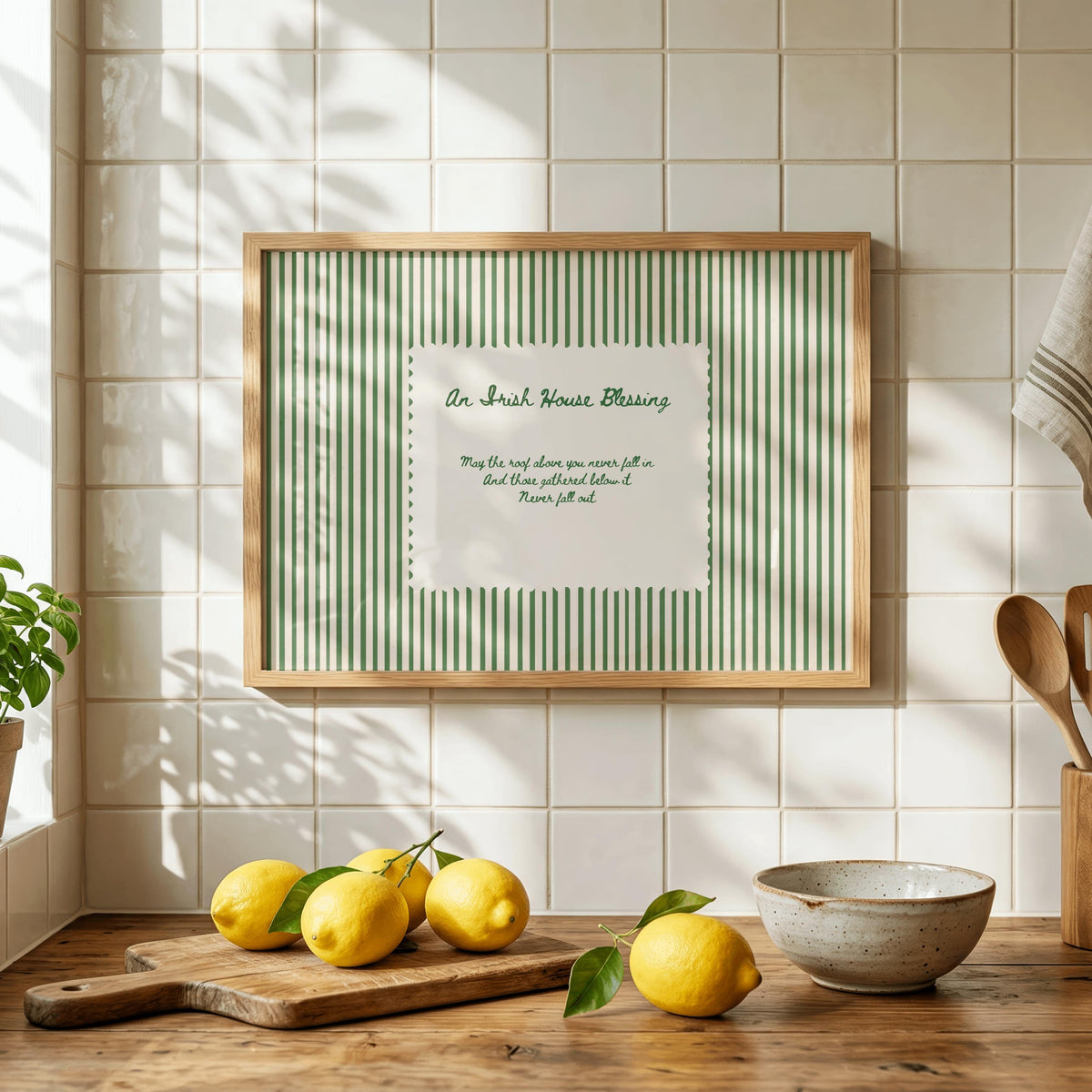 Irish house blessing sage Irish print – wall mockup 2