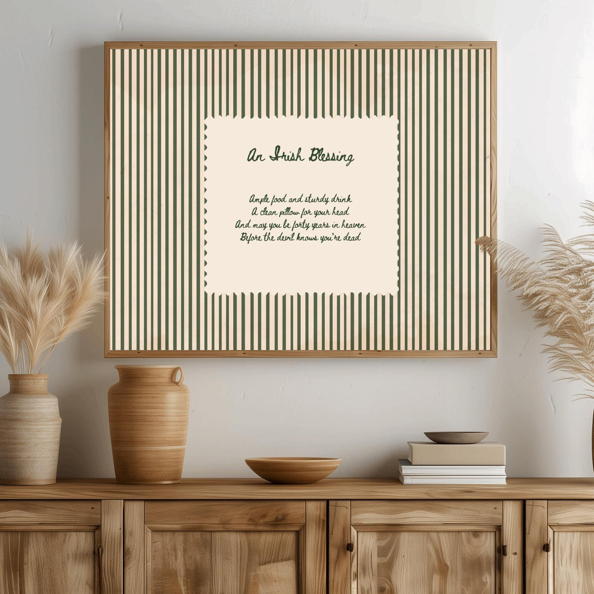Sage Irish Blessing Irish print – room mockup 3