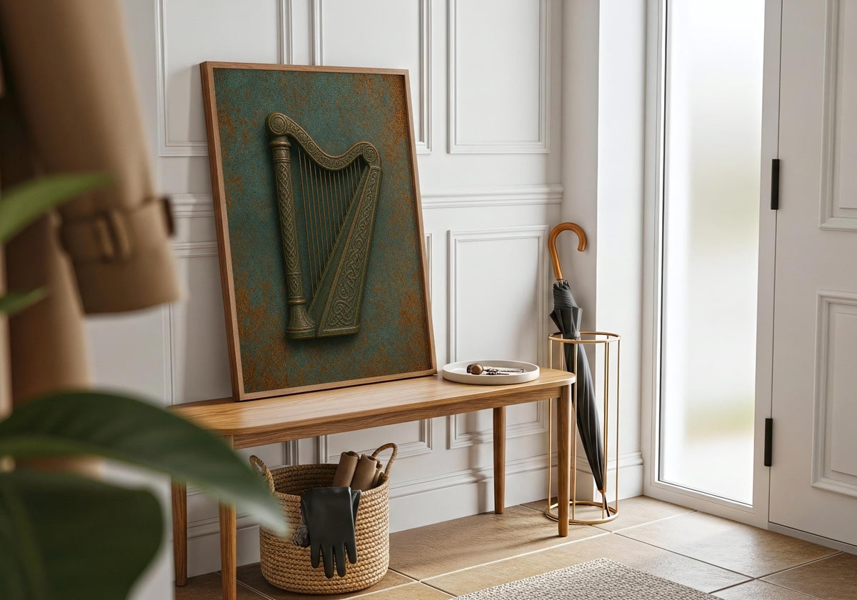 Irish harp heritage print – mockup 2