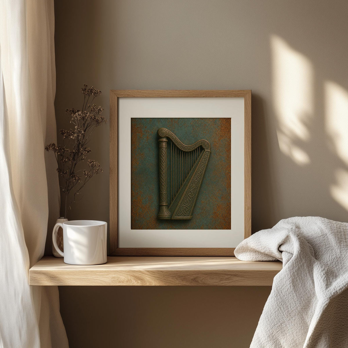 Irish harp heritage print – mockup 3