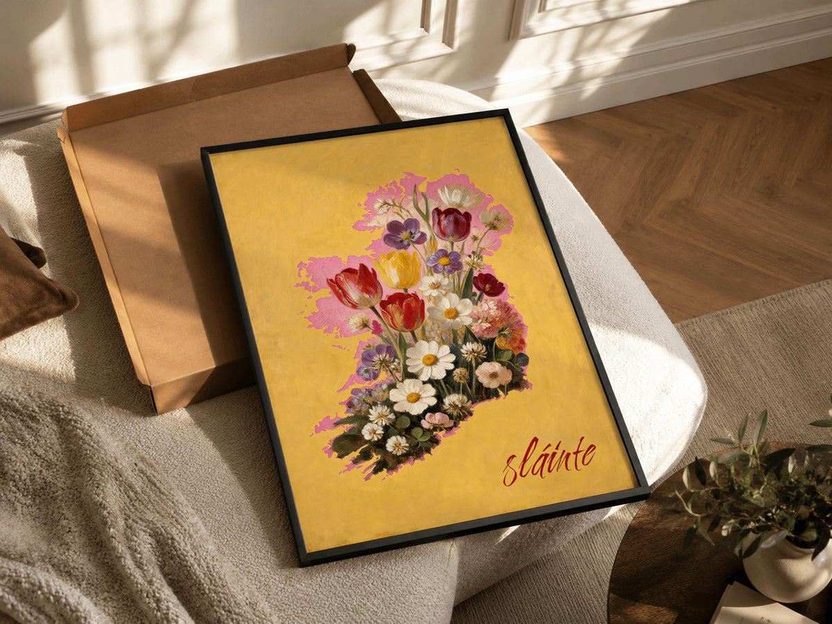 Slainte With Floral Ireland Map Irish print – photo 6