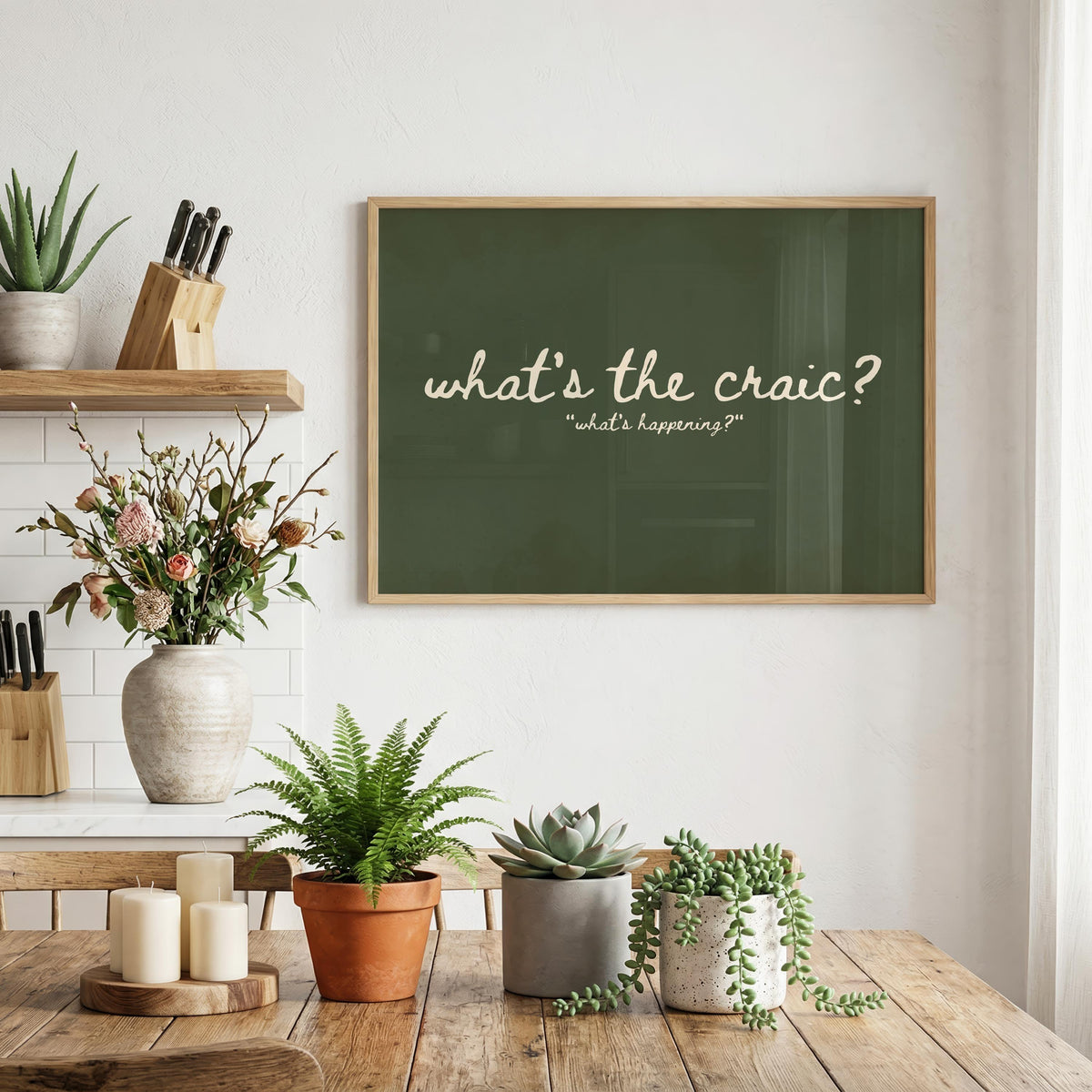 What's the Craic Olive Green Irish print – photo 2