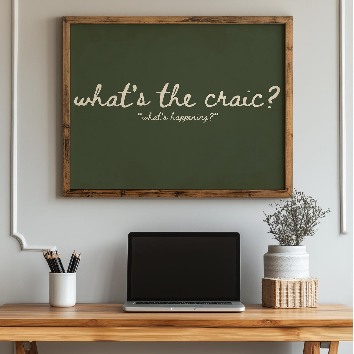 What's the Craic Olive Green Irish print – photo 4