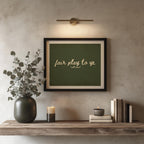 Fair Play to Ye Olive Irish print – room mockup 4