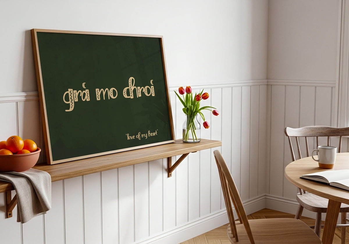 Grá Mo Chroí Dark Green Irish print – photo 4