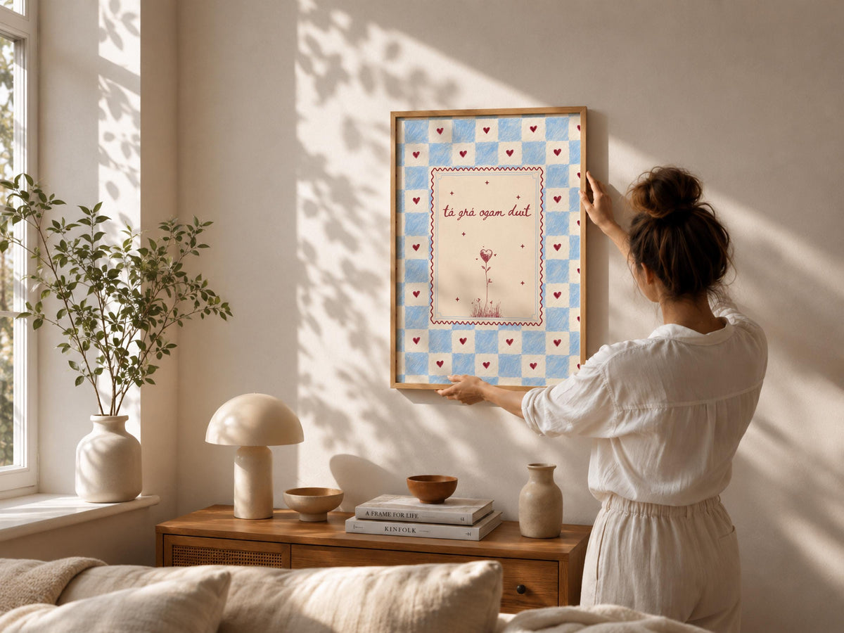 Tá Grá Agam Duit Irish print – room mockup 3