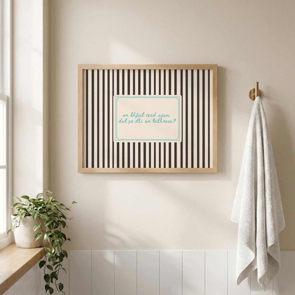 An bhfuil cead agam dul go dtí an leithreas Irish print – wall mockup 3