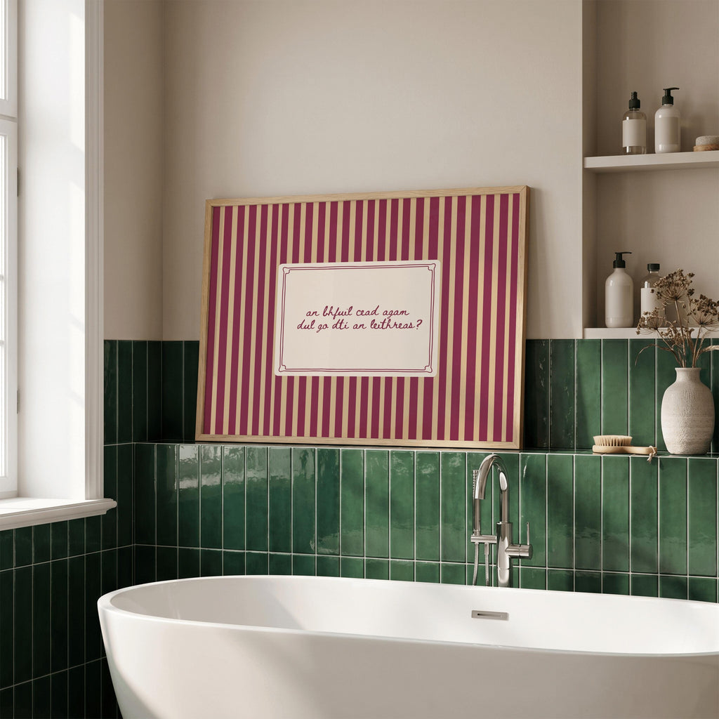 An bhfuil cead agam dul go dtí an leithreas Irish print – wall mockup 4