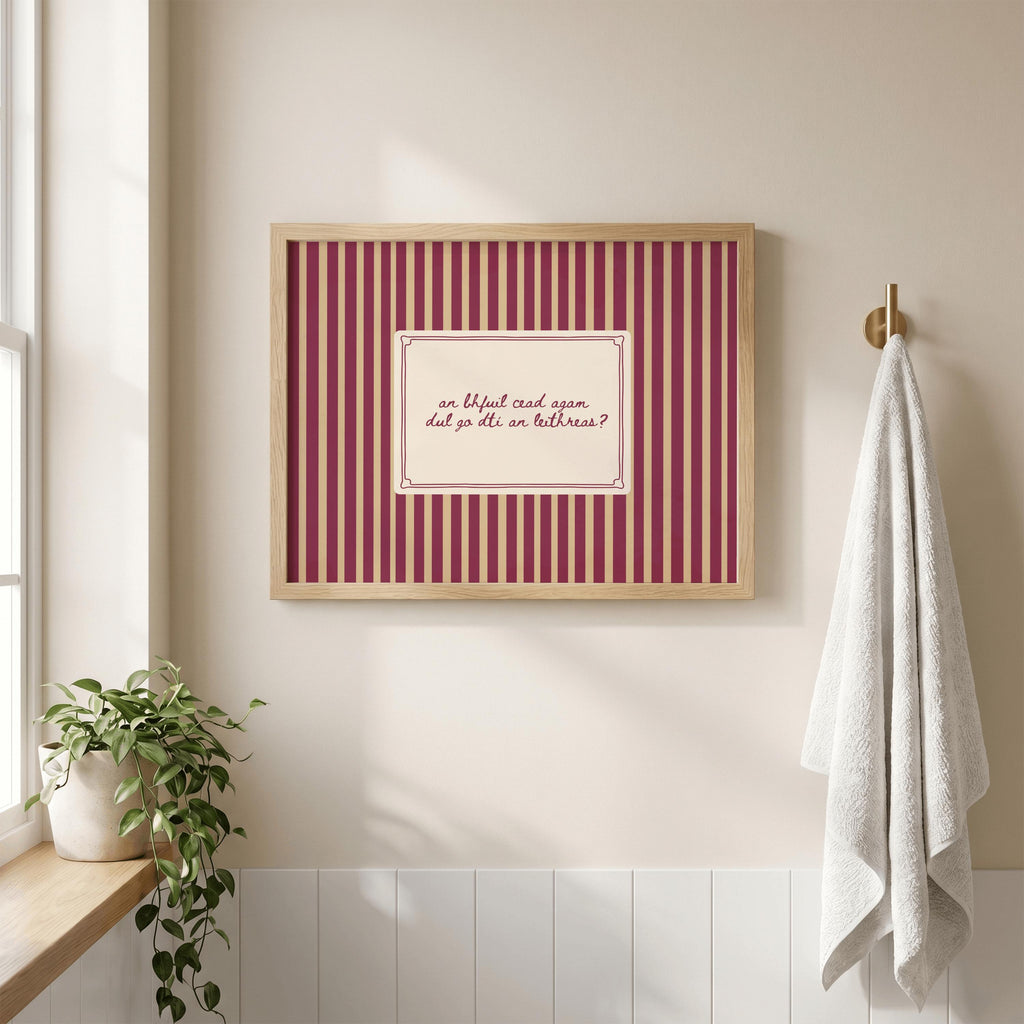 An bhfuil cead agam dul go dtí an leithreas Irish print – wall mockup 3