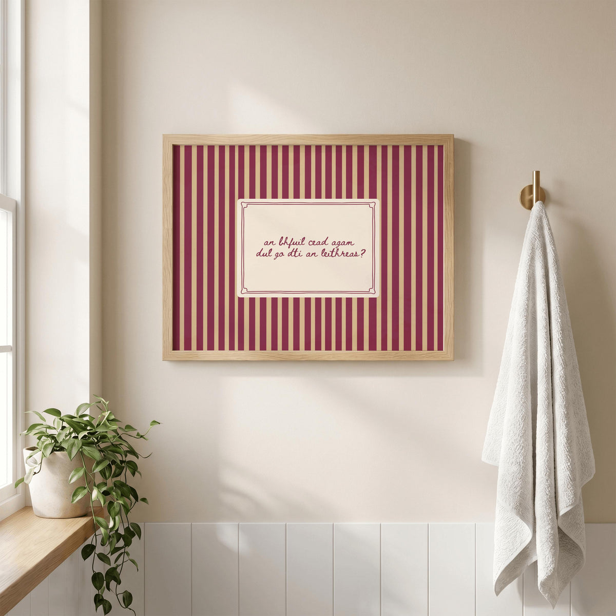 An bhfuil cead agam dul go dtí an leithreas Irish print – wall mockup 3