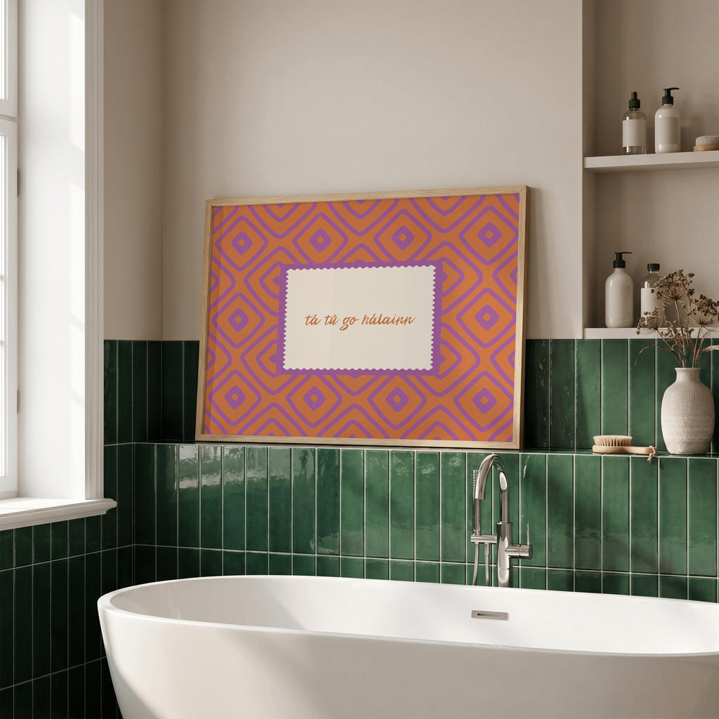 You Are Beautiful Gaeilge boho Irish print – wall mockup 2
