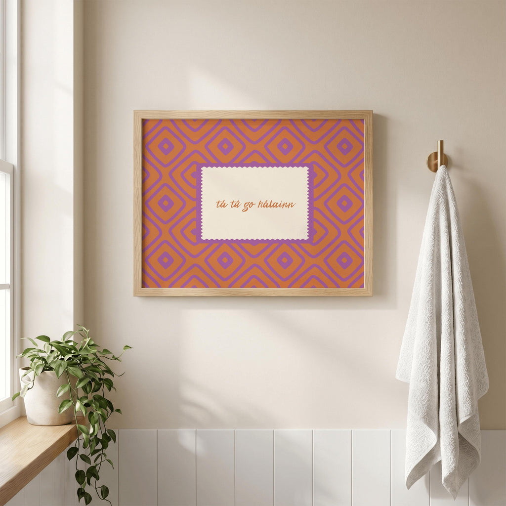 You Are Beautiful Gaeilge boho Irish print – wall mockup 1