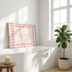 Tá tú go hálainn pink script Irish print – wall mockup 4
