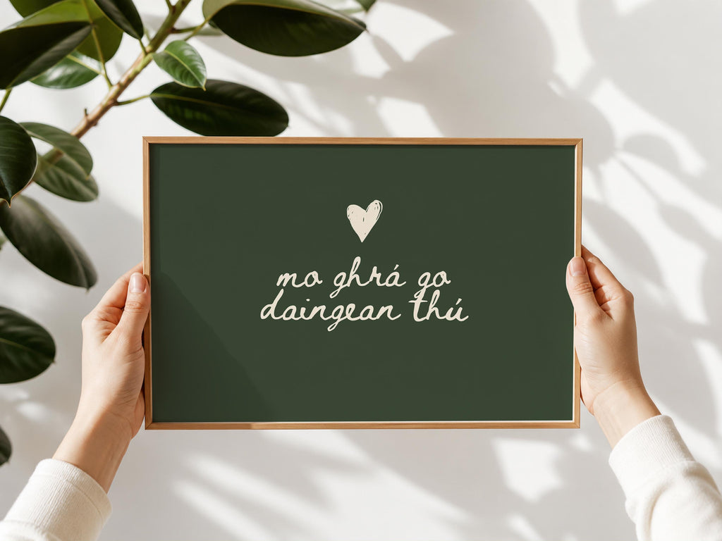 Irish love deep green Irish print – wall mockup 7