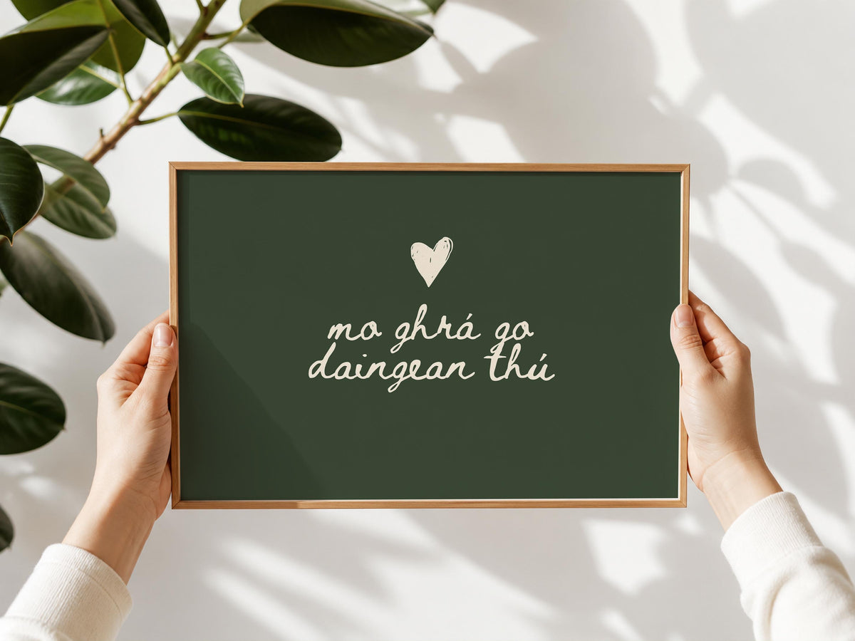Irish love deep green Irish print – wall mockup 7
