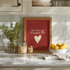Gaelic love saying burgundy Irish print – wall mockup 3
