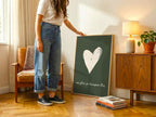 Mo ghrá go daingean thú green heart Irish print – wall mockup 4