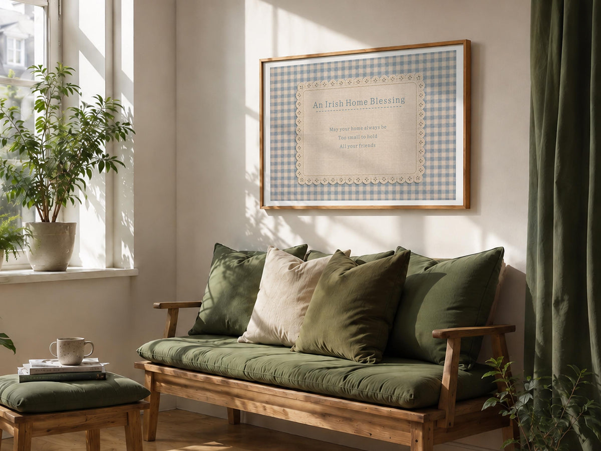 Irish Home Blessing Irish print – wall mockup 4