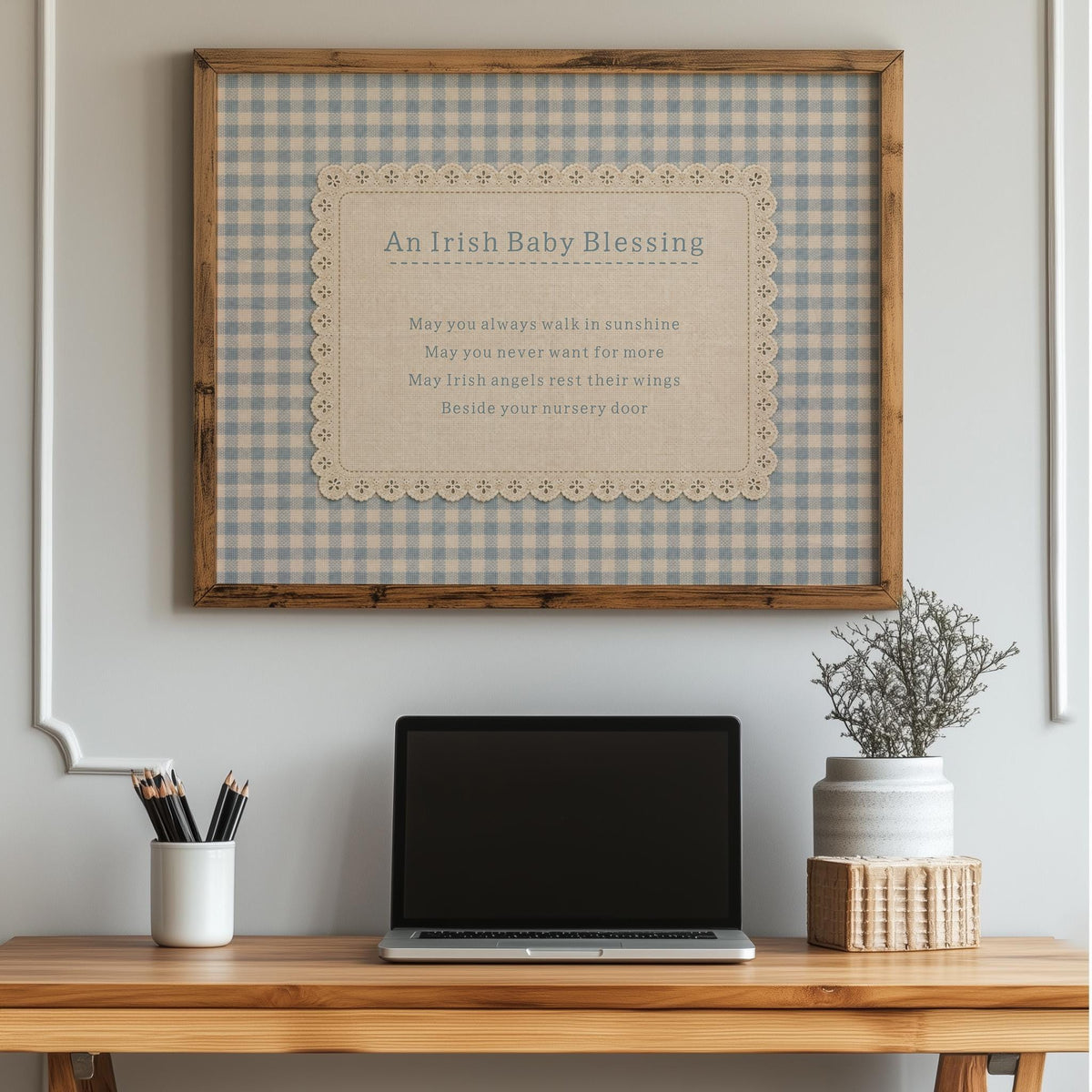 Irish Baby Blessing Irish print – wall mockup 4