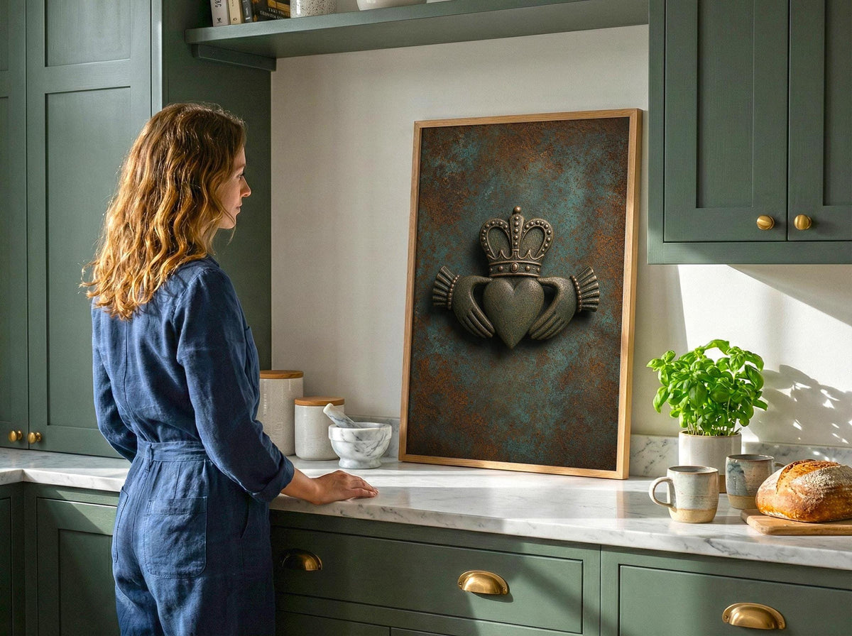 Vintage Heart Crown Emblem Irish print – photo 6