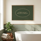Gaeilge polka dot bathroom Irish print – wall mockup 2