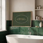 Gaeilge polka dot bathroom Irish print – wall mockup 3