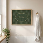 Gaeilge polka dot bathroom Irish print – wall mockup 4
