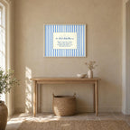 Irish baby blessing blue stripe Irish print – wall mockup 4